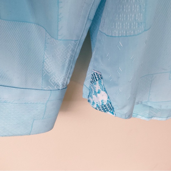 Robert Graham Long Sleeve Button Down Blue Dress Shirt Size L - Picture 8 of 12